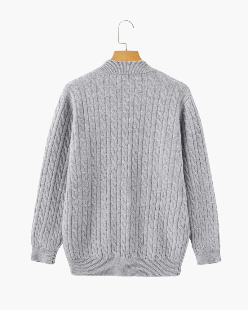 Cashmere Woven Half Zip | Montessari