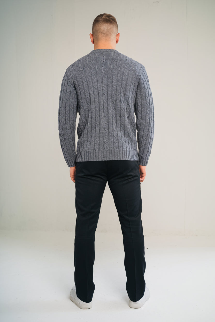 THE CABLE KNIT CREWNECK SWEATER | Montessari