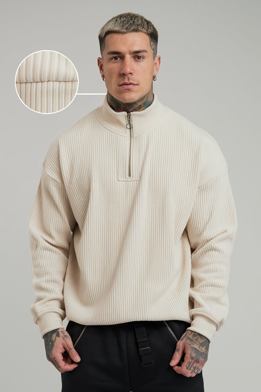 THE RENZO HALF ZIP SWEATER | Montessari