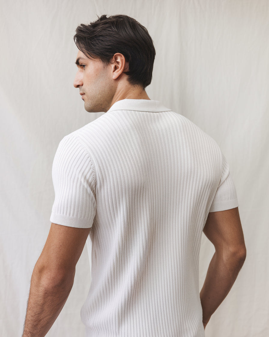 Ribbed Cotton Polo | Montessari