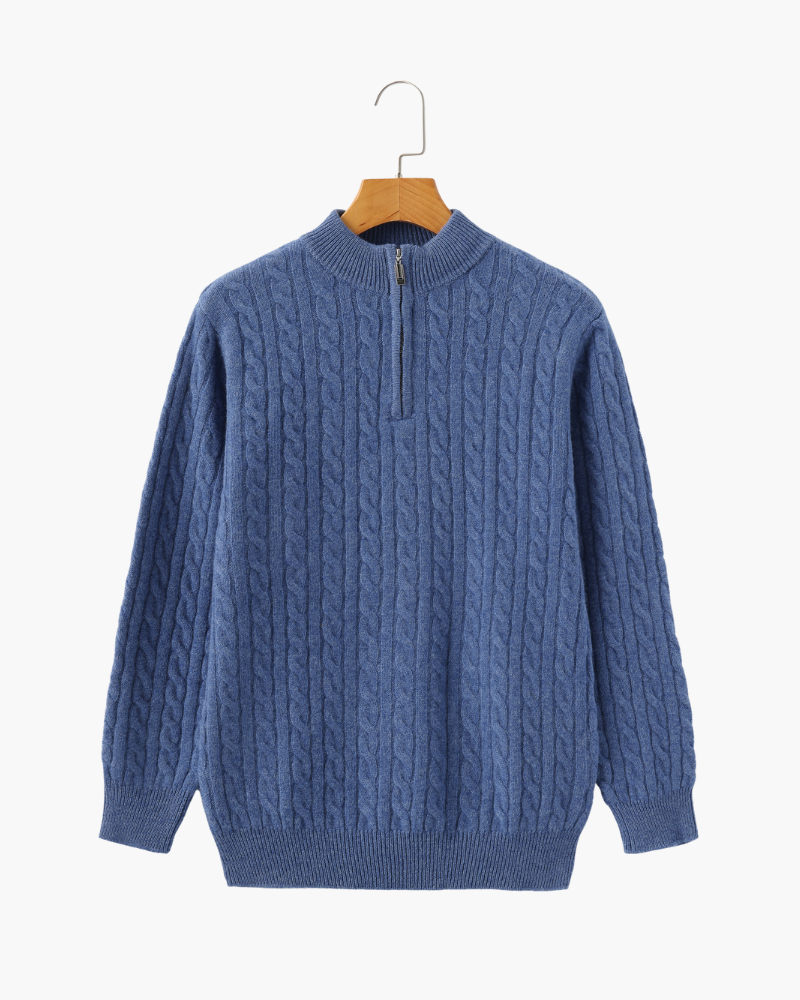 Cashmere Woven Half Zip | Montessari