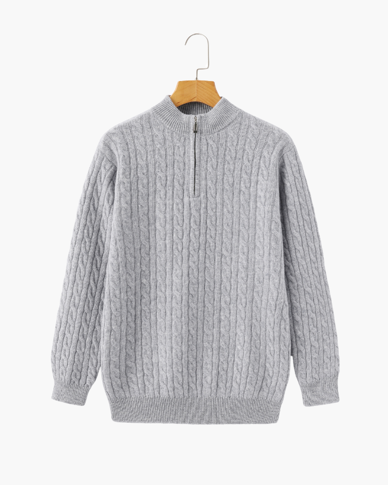 Cashmere Woven Half Zip | Montessari